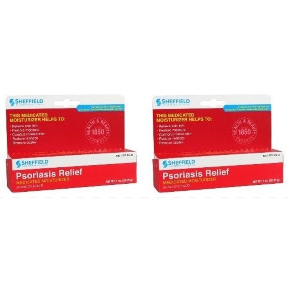 SET OF 2 Dr SHEFFIELD PSORIASIS Relief Moisturizer 2% Salicylic Cream (Exp 6/25)